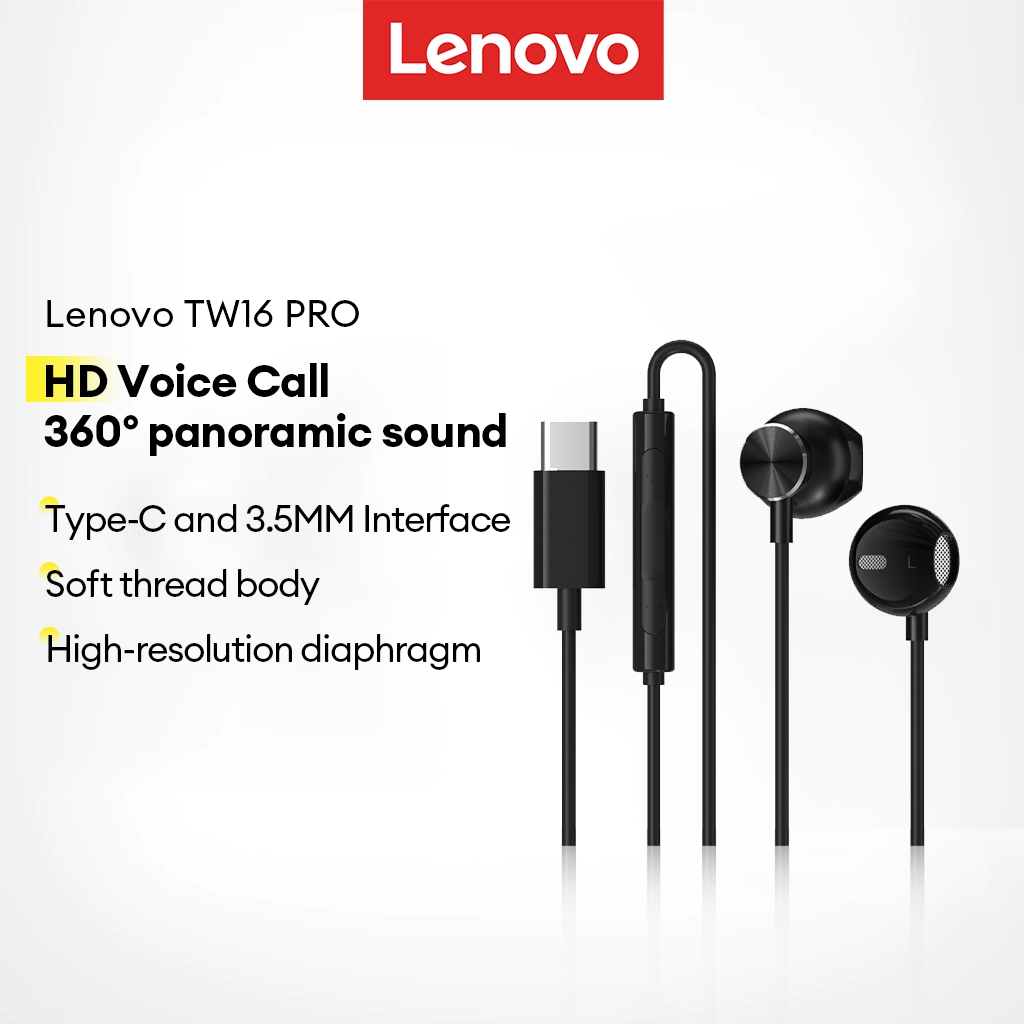 Lenovo TW16 และ TW16PRO หูฟังแบบมีสาย คุณภาพเสียง HD เวลาแฝงต่ํา น้ําหนักเบาแบบพกพากันน้ําสวมใส่สบาย