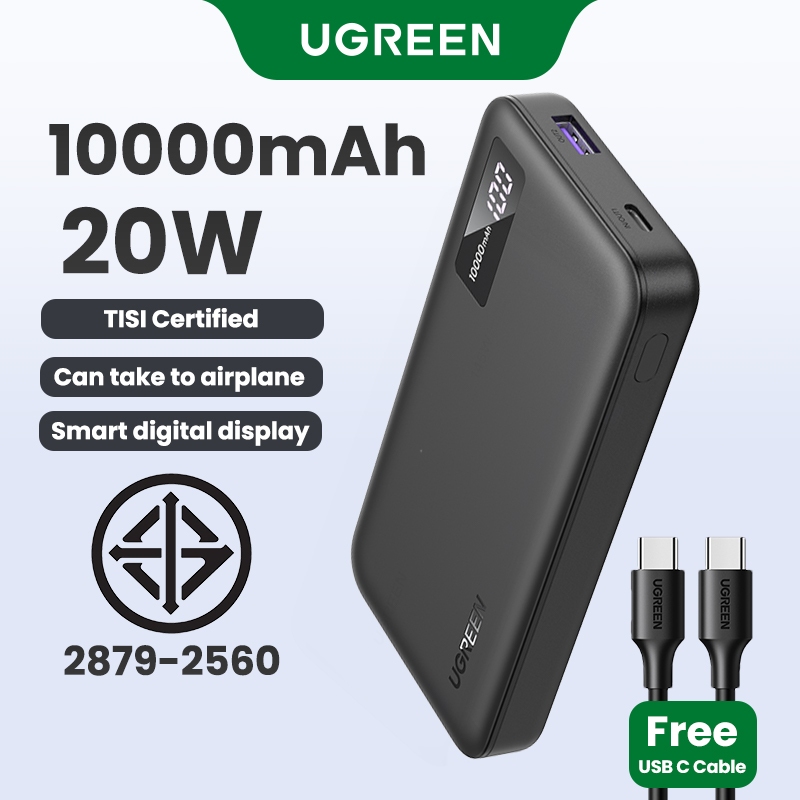 Ugreen 10000mAh PD3.0 20W QC 3.0 18W Max 2-way Fast Charging Power Bank