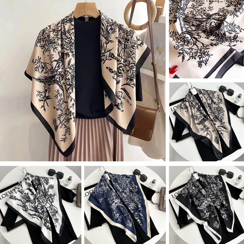90ซม ผ้าพันคอผ้าคลุมไหล่ ผ้าโพกหัวมุสลิม ผ้าพันคอไหมพรม ผ้าพันคอไหมพรม ผ้าคลุมไหล่ไหมพรม ผ้าพันคอสุภาพสตรี ผ้าไหม พิมพ์ ไม่จํากัดเพศ D101