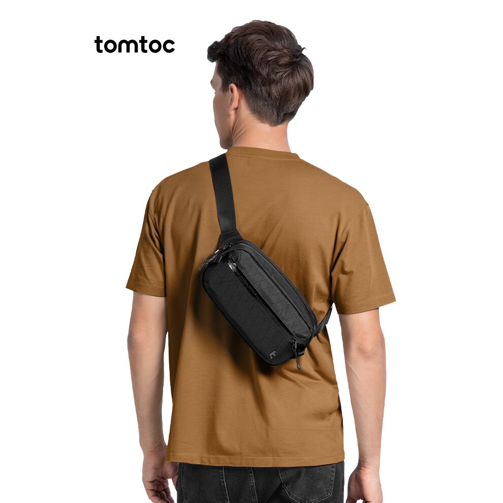 TOMTOC ประสิทธิภาพสูงน้ําหนักเบากระเป๋าหน้าอก T35 Anti-Theft แปรงผู้ชาย Cross-Body กระเป๋าไหล่กระเป๋