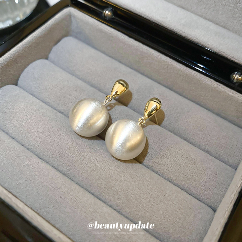 ที่ไม่ซ้ํากันแปรงออกแบบโลหะบอลจี้ต่างหูเครื่องประดับแฟชั่น