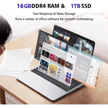 15.6 "แล็ปท็อป Windows 11 Pro คอมพิวเตอร์ Intel Core i7 8500Y 16GB DDR 1TB SSD แล็ปท็อปคอมพิวเตอร์สํานักงาน PC ปลดล็อคลายนิ้วมือโน้ตบุ๊ค thumbnail 9