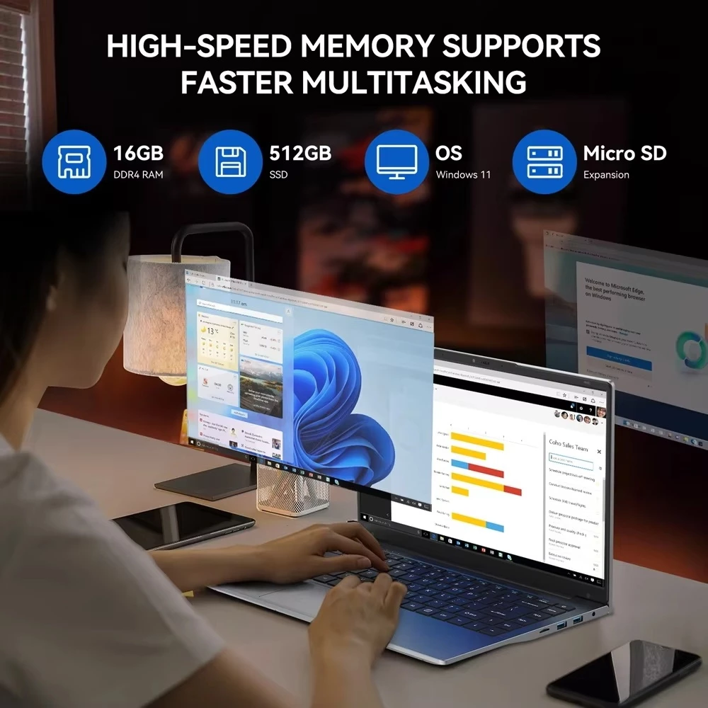 15.6 "แล็ปท็อป Windows 11 Pro คอมพิวเตอร์ Intel Core i7 8500Y 16GB DDR 1TB SSD แล็ปท็อปคอมพิวเตอร์สํานักงาน PC ปลดล็อคลายนิ้วมือโน้ตบุ๊ค thumbnail 6