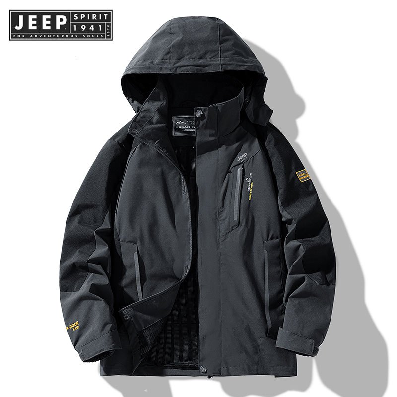 Jeep SPIRIT 1941 ESTD ชุดโจมตีมีฮู้ดอเนกประสงค์แฟชั่นฤดูใบไม้ร่วงและฤดูหนาวใหม่