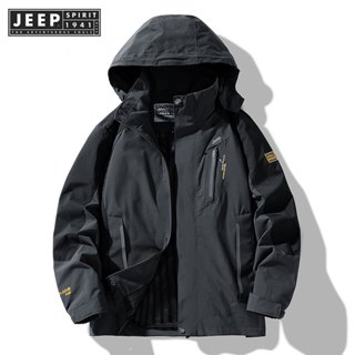 Jeep SPIRIT 1941 ESTD ชุดโจมตีมีฮู้ดอเนกประสงค์แฟชั่นฤดูใบไม…