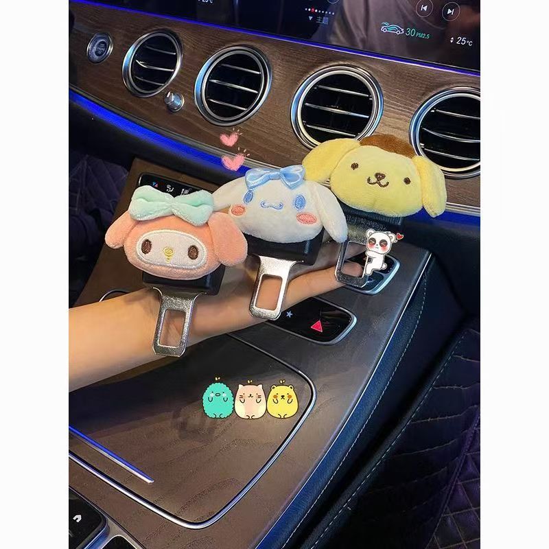 [2025 ใหม่] รถยนต์พร้อมหัวเข็มขัดนิรภัยการ์ตูนน่ารัก เข็มขัดหัวเข็มขัดขั้วต่อแขวนขั้วต่อหัวเข็มขัดขั้วต่อหัวเข็มขัด