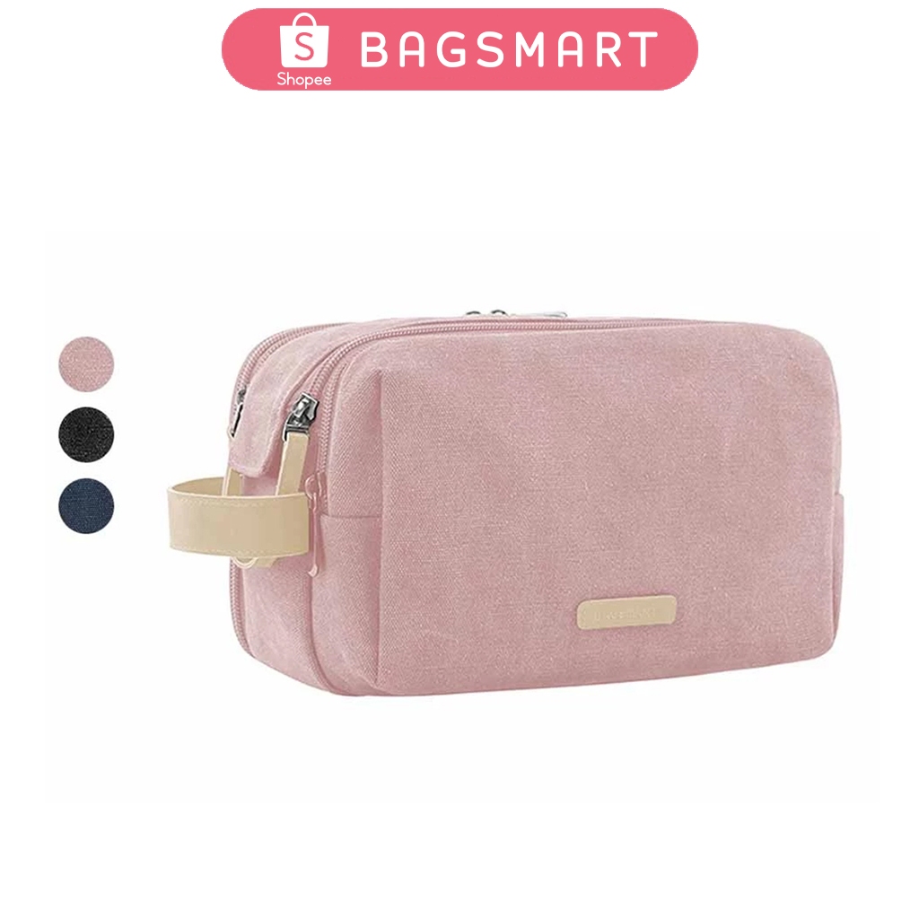 BAGSMART กระเป๋าใส่เครื่องสำอางค์สำหรับสุภาพสตรี กระเป๋าใส่น้ำยาเดินทางกันน้ำ สำหรับอุปกรณ์อาบน้ำ