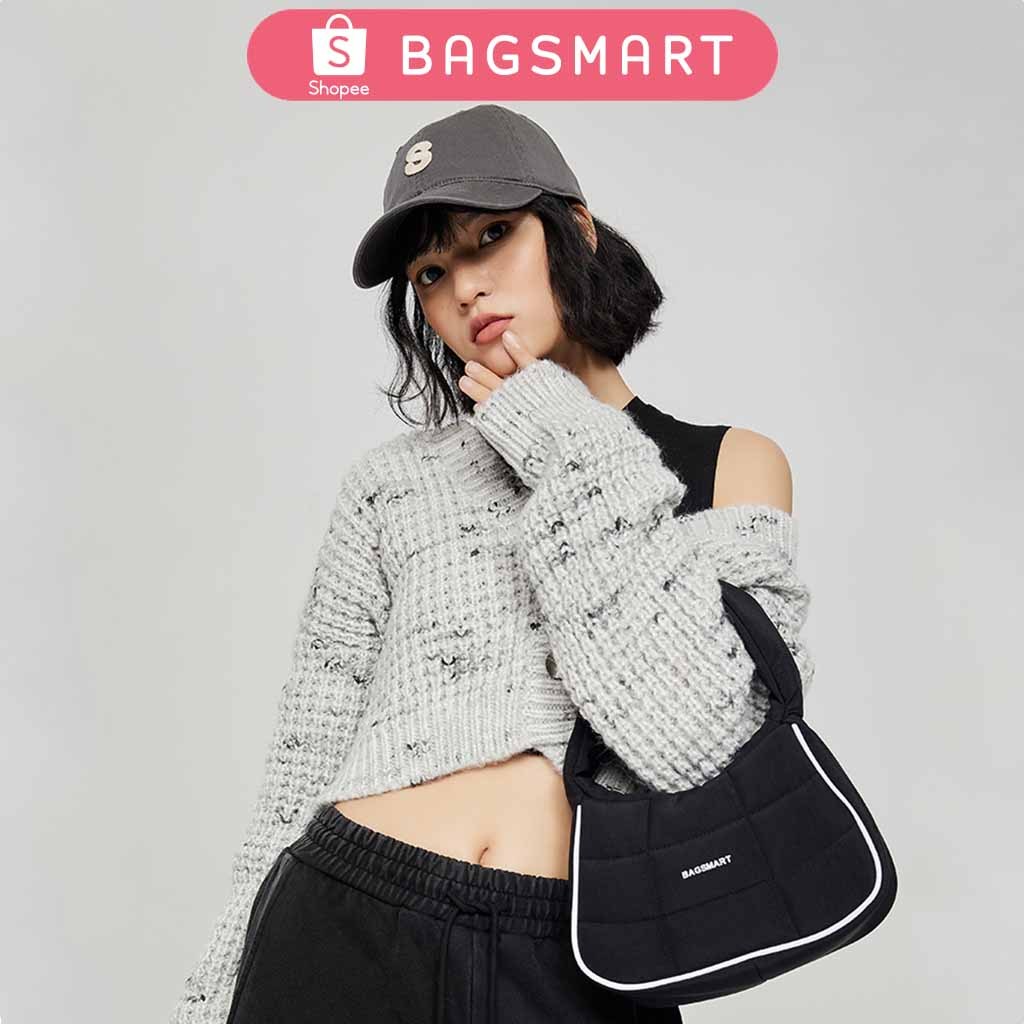 BAGSMART กระเป๋าถือ แฟชั่นผู้หญิง ความจุสูง ไนลอน กระเป๋าสะพายเดี่ยว Underarm bag