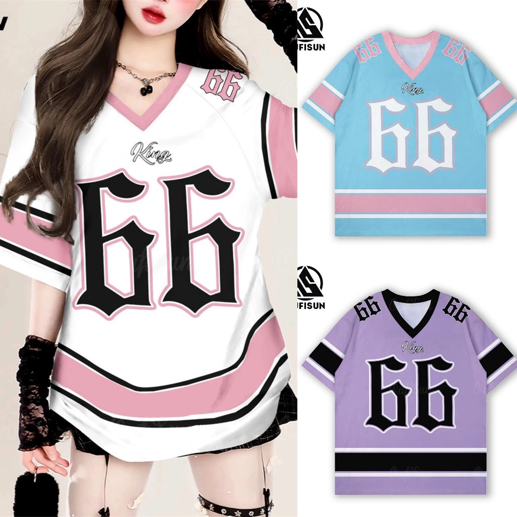 2025 สไตล์เกาหลี Unisex NO.66 ฟุตบอลเสื้อยืดเสือดาวพิมพ์กีฬา Jersey Oversize หลวมแขนสั้นเสื้อยืด Streetwear สําหรับสาวร้อนแนวโน้ม 2568