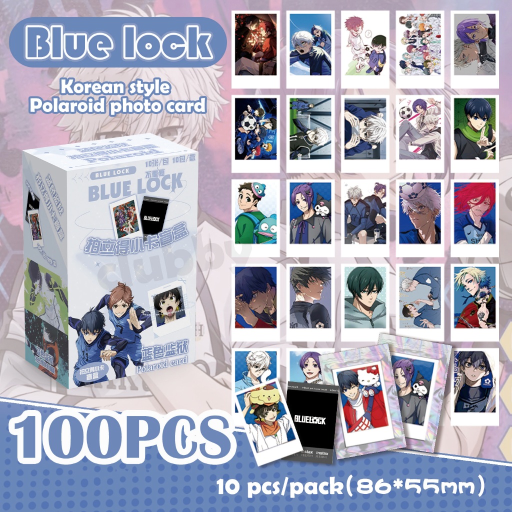 100ใบ Blue Lock การ์ดโพลารอยด์ Nagi Bachira Lomo/Photo card ไม่ซ้ำ มังงะ อุปกรณ์ต่อพ่วง คอลเลคชั่น