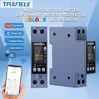 Tuya WiFi Smart Power Meter Over Under Voltage Protector Circuit Breaker Energy kWh Smart Life
