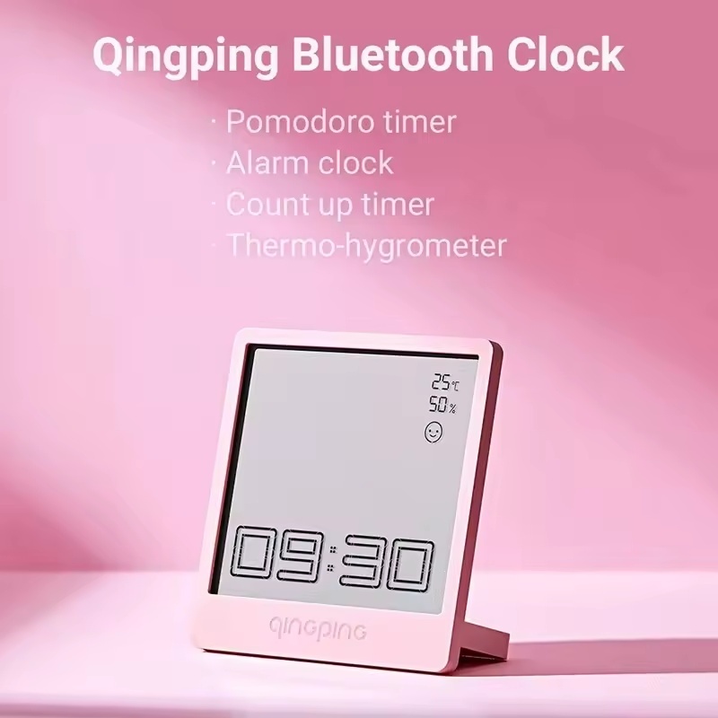 QINGPING นาฬิกาปลุกบลูทูธ Pomodoro Timer อุณหภูมิความชื้น Sensor นาฬิกามัลติฟังก์ชั่นเชื่อมต่อทํางาน