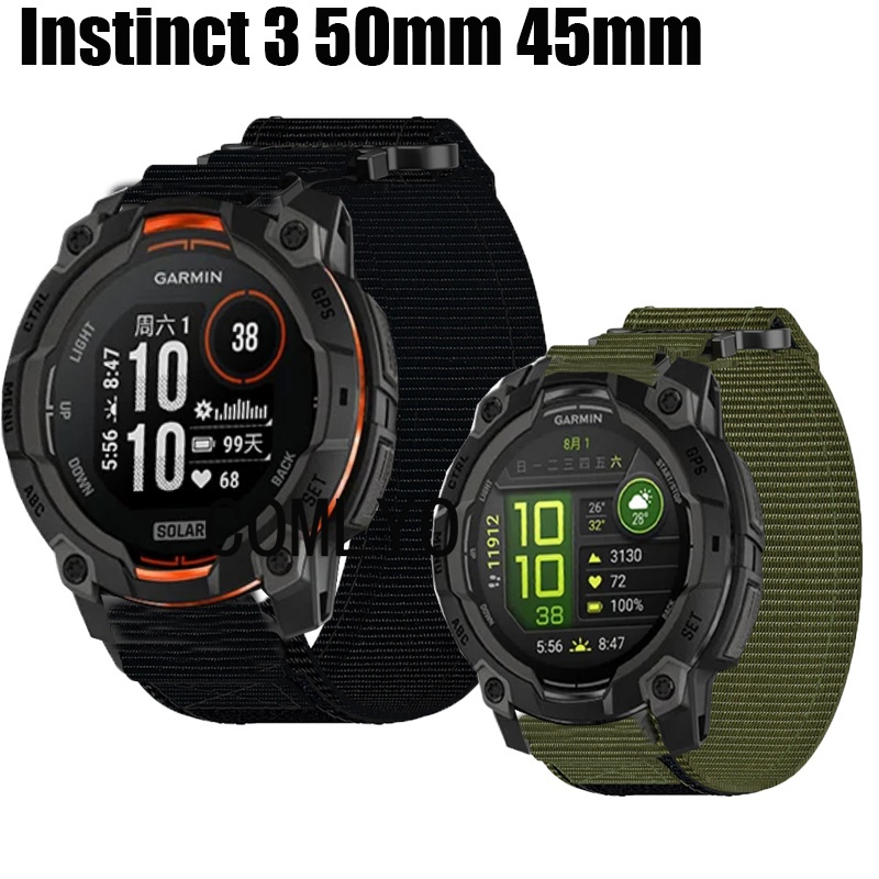 สําหรับ Garmin instinct 3 50mm 45mm มิลลิเมตร45มิลลิเมตรสายไนล่อนนาฬิกาวงเข็มขัดนุ่มสายนาฬิกาข้อมือผู้หญิงผู้ชายกลางแจ้งสายรัดข้อมือ