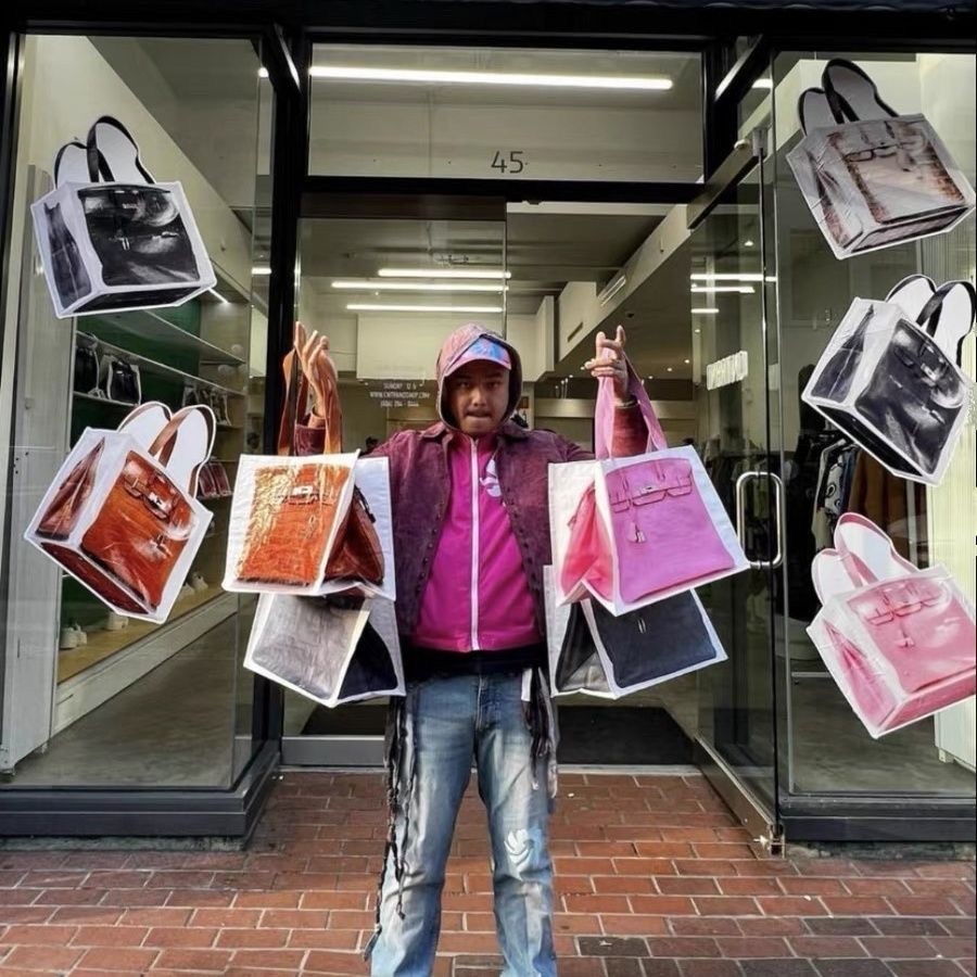 2025 INS Creative Blogger จําลองร้านขายของชํากระเป๋า Platinum ปรับโฉมแฟชั่น Blogger สไตล์เดียวกันกระ