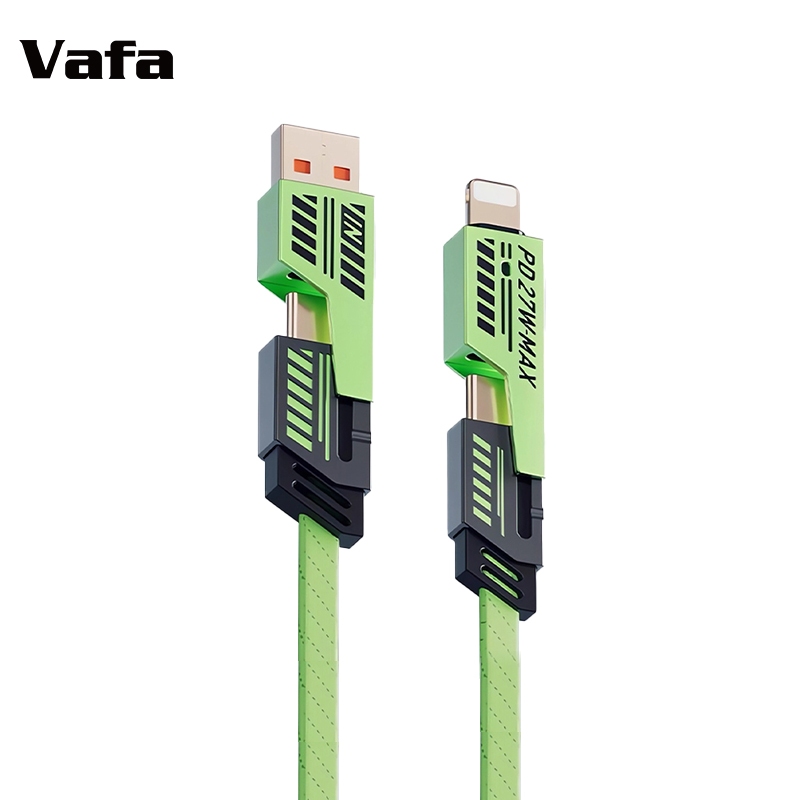 VAFA PD 27W สายชาร์จเร็ว 4 in 1 Mech สาย USB Type C สำหรับสายชาร์จ Micro USB C