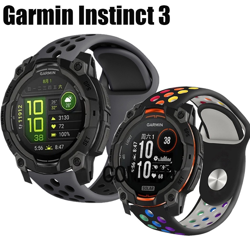 สําหรับ Garmin Instinct 3 50mm 45mm 40mm มิลลิเมตรสายสมาร์ทนาฬิกาวงซิลิโคนสายรุ้งนุ่มเข็มขัดสายนาฬิกาข้อมือกลางแจ้งสายรัดข้อมือ