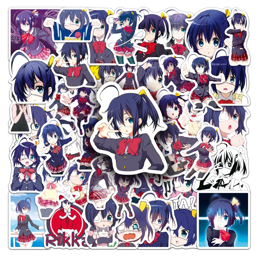 50 ชิ้นตลก Takanashi Rikka สติกเกอร์สําหรับโทรศัพท์แล็ปท็อปหมวกกันน็อคสติกเกอร์ Graffiti กันน้ํา Cre