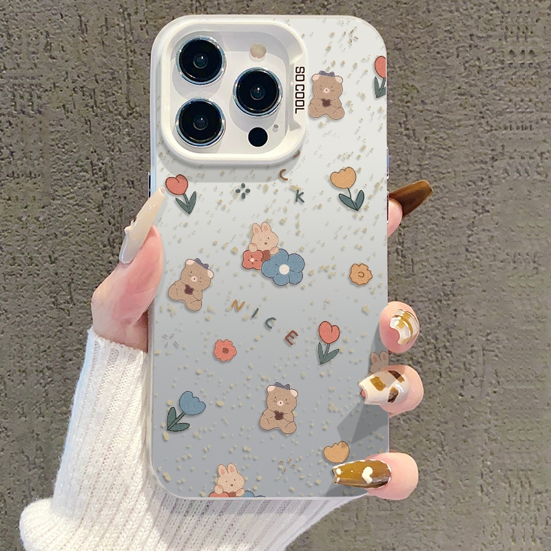 เคสโทรศัพท์มือถือแบบใส กันกระแทก ลายหมีน่ารัก สําหรับ iPhone 7PLUS 8 E2 XS XR XSMAX 11 11PRO 11PROMAX 12 12PROMAX 12MINI 13PRO 13PROMAX 14PRO 14PROMAX 14