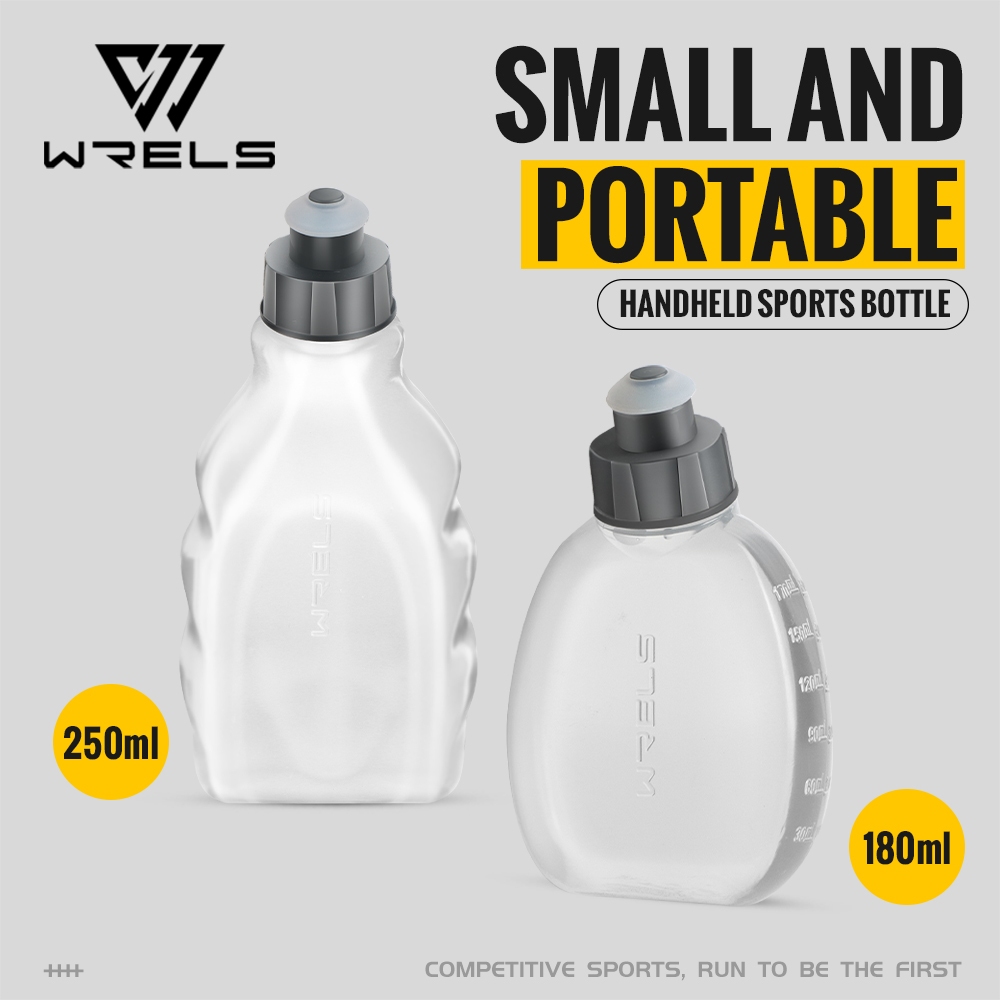 WRELS ขวดน้ำสำหรับกีฬา 180 มล. 250 มล. ปราศจาก BPA สำหรับกระเป๋าคาดเอวสำหรับวิ่ง