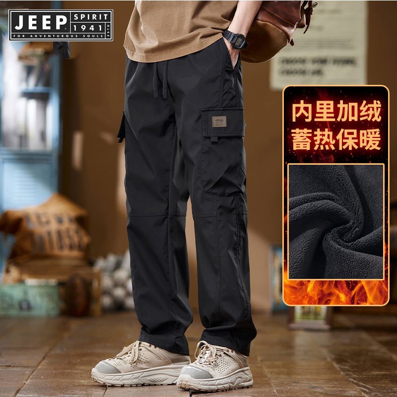 Jeep SPIRIT 1941 ESTD กางเกงโจมตีอเนกประสงค์ผ้าฟลีซลําลองสําหรับบุรุษฤดูหนาวใหม่
