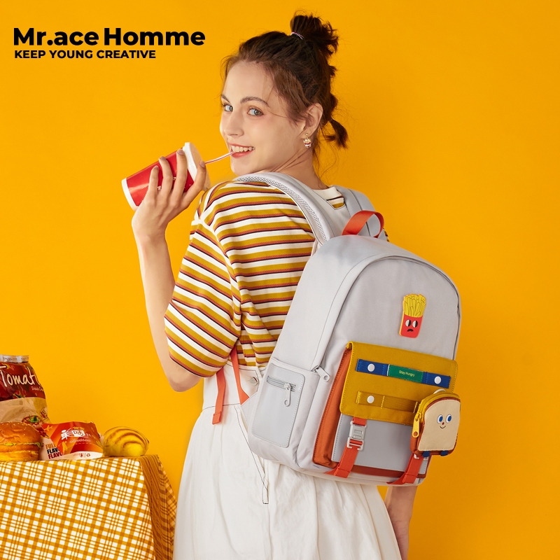 Mr. ace Homme حقيبة ظهر نسائية جامعية 1971 — صورة 3