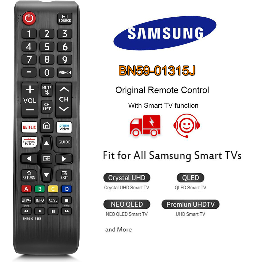 ใหม่ Universal Remote สําหรับ Samsung TV Remote BN59-01315J, เปลี่ยนเข้ากันได้สําหรับ Samsung Smart TV, LED, LCD, HDTV, 3D, Series สมาร์ททีวี