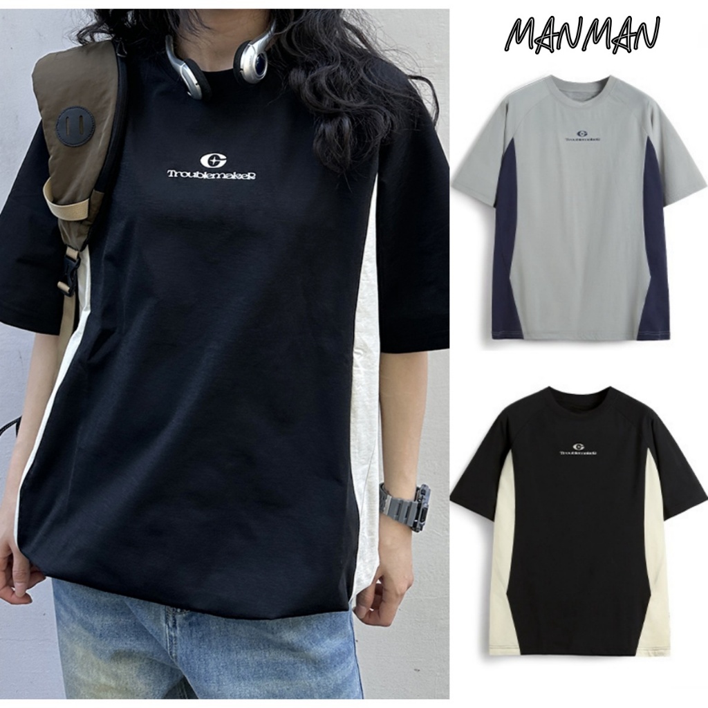 M&M เสื้อยืดแขนสั้นผู้ชาย สิ่งจำเป็นสำหรับฤดูร้อน ใส่สบายระบายอากาศได้ดี แฟชั่นมีเอกลักษณ์ส่วนตัว