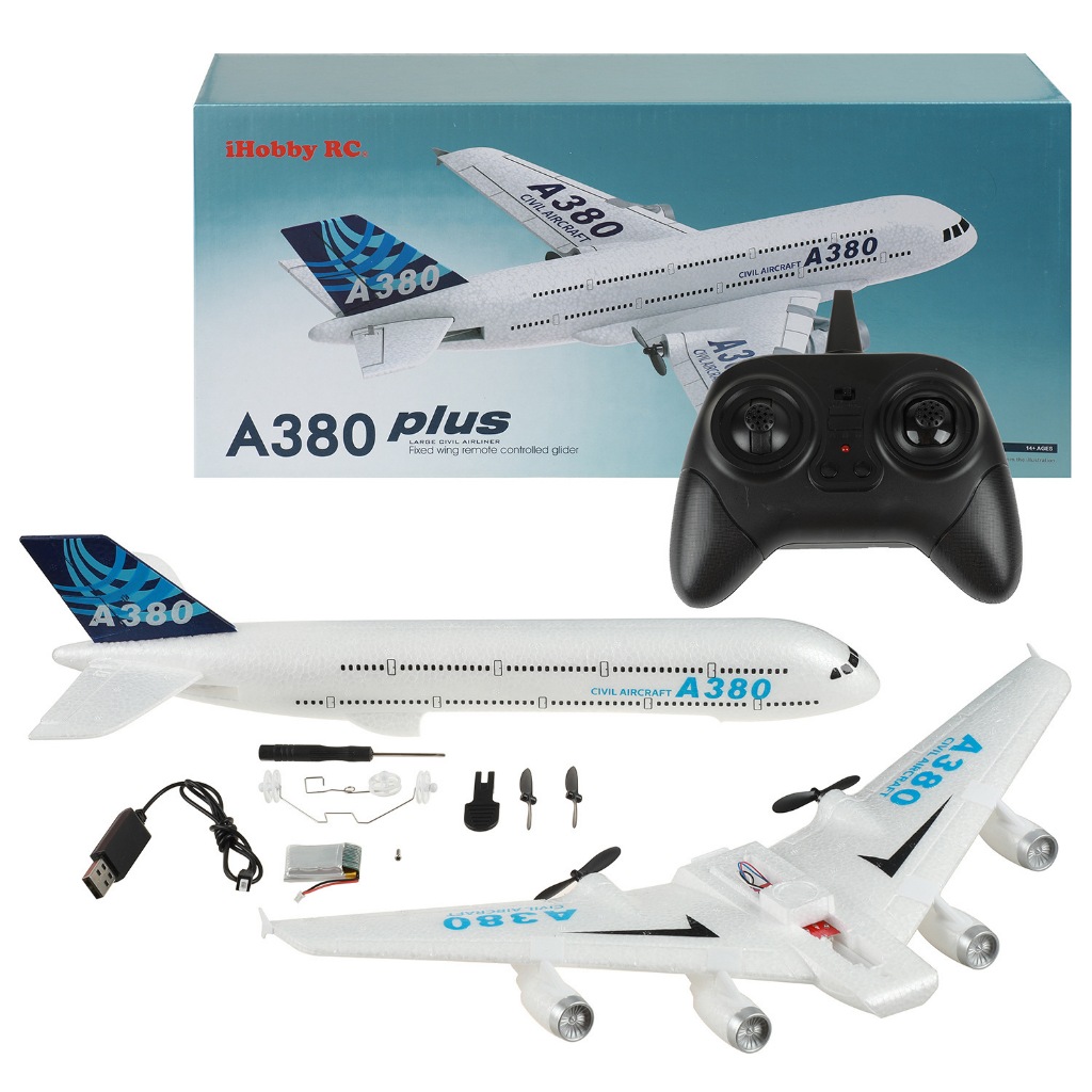 จัดส่งฟรี! A380 Airbus RC เครื่องบิน 2.4GHz ปีกคงที่รีโมทคอนโทรลเครื่องร่อน EPP โฟม RC เครื่องบินของเล่นสําหรับของขวัญเด็ก