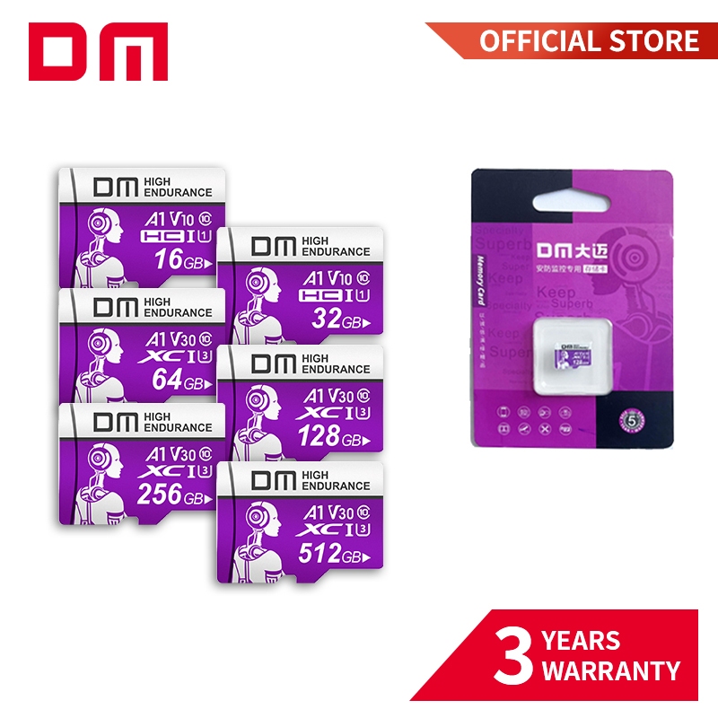 การ์ด DM Ultra micro SD microSDHC 8GB 16GB 32GB 64GB 128GB การ์ดหน่วยความจํา TF Card-สีม่วง