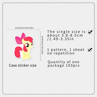 103 ชิ้นน่ารัก My Little Pony สติกเกอร์สําหรับโทรศัพท์แล็ปท็อปหมวกกันน็อคสติกเกอร์ Graffiti กันน้ํา Creative DIY