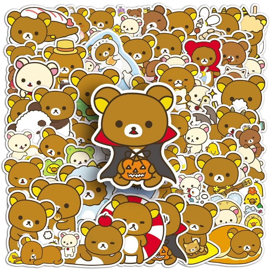 50ชิ้นน่ารักหมี รักฉัน สติกเกอร์น่ารักสําหรับ ทําเอง เคสโทรศัพท์แล็ปท็อปหมวกกันน็อคกราฟฟิตีกันน้ําตกแต่งของขวัญ