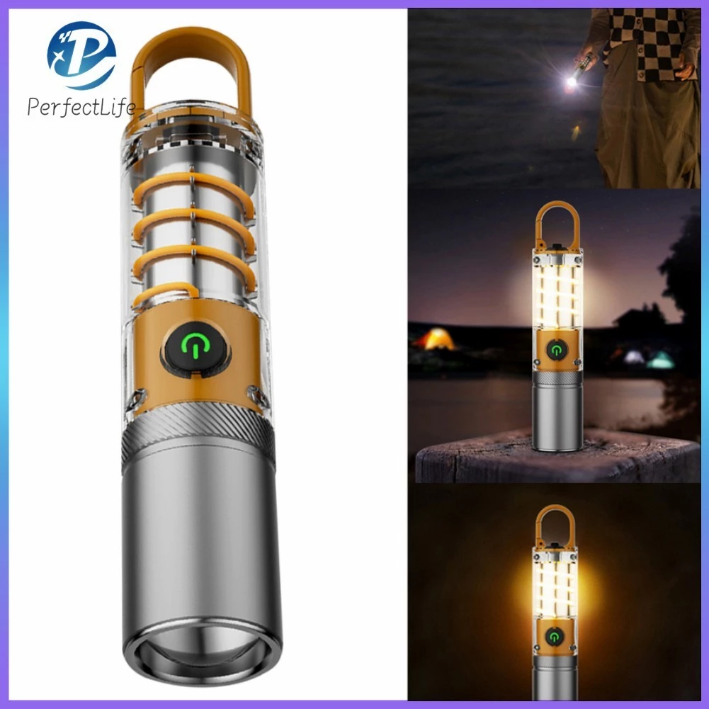 🚚จัดส่งในประเทศไทย🚚2000mAh โคมไฟตั้งแคมป์ 30W P50 ไฟ LED ไฟฉาย IP55 กันน้ํา ไฟแคมป์ปิ้ง ซูมได้ ชาร์จแบตเตอรี่ ใช้งานได้นาน สําหรับตั้งแคมป์กลางแจ้ง