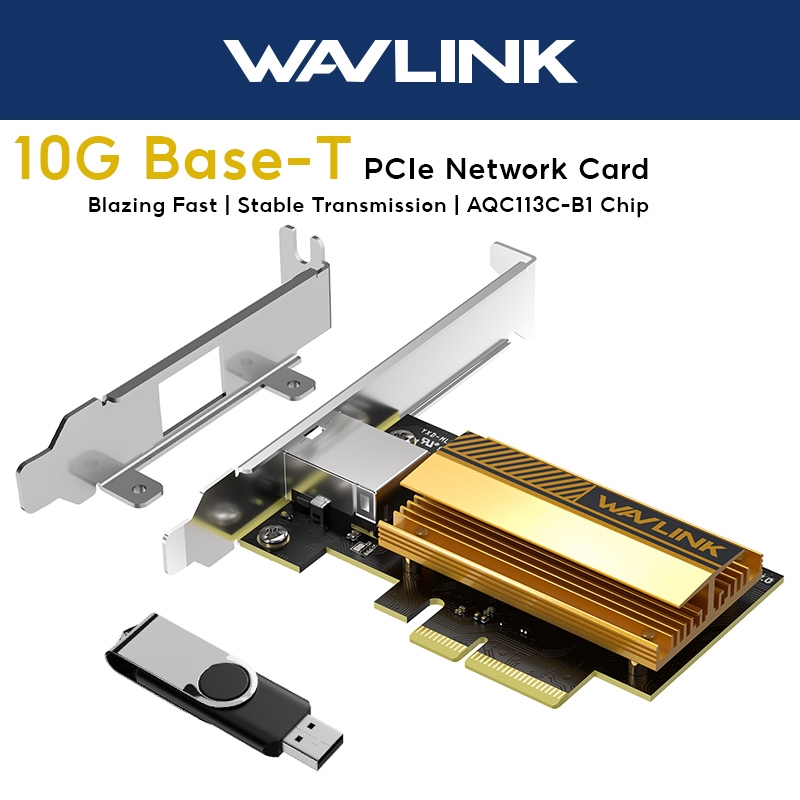 Wavlink 10G Base-T PCIe การ์ดเครือข่าย 10000/5000/2500Mbps PCI Express Ethernet อะแดปเตอร์สําหรับ Wi