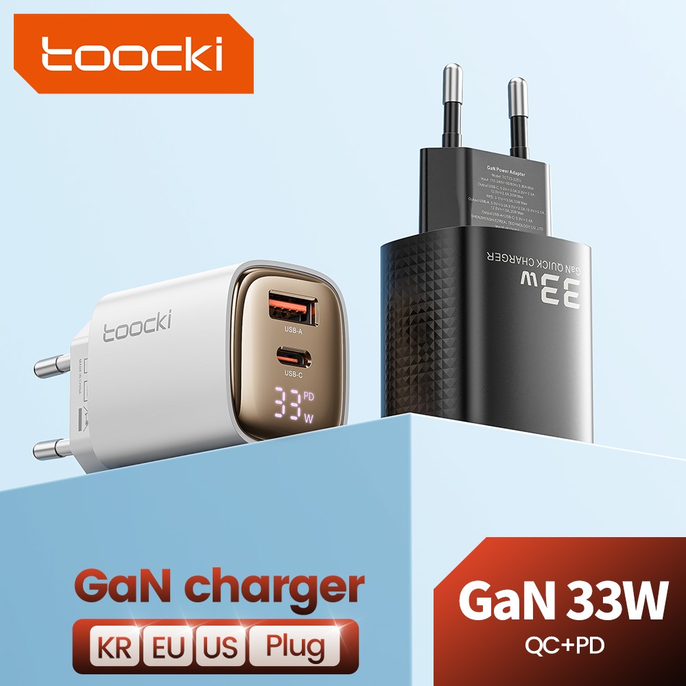 Toocki 33W GAN Travel Charger USB Type C Fast Charging PD3.0 Power Digital Display Adapter สําหรับโทรศัพท์แท็บเล็ตแล็ปท็อปชาร์จ USB C สาย - รูปที่ 2