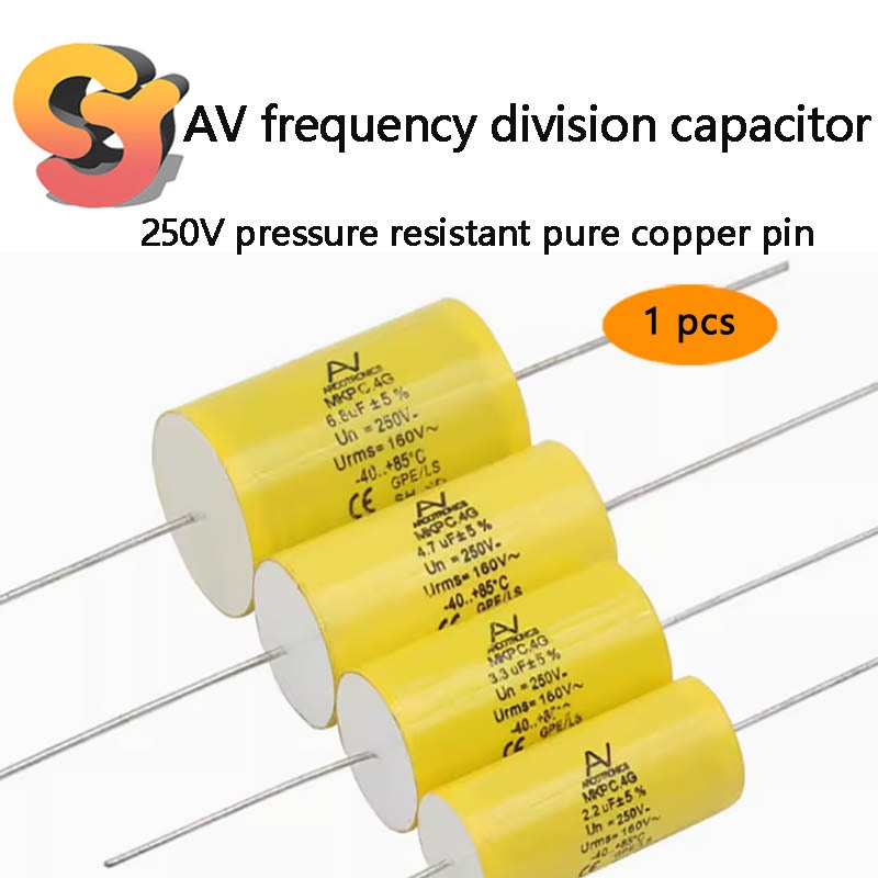 1pcs นําเข้า AV 250V Axial MKP ลําโพงเสียง Crossover อุปกรณ์ 2.2 u3.3 u4.7 u6.8 uf Ultra-Mechanical 
