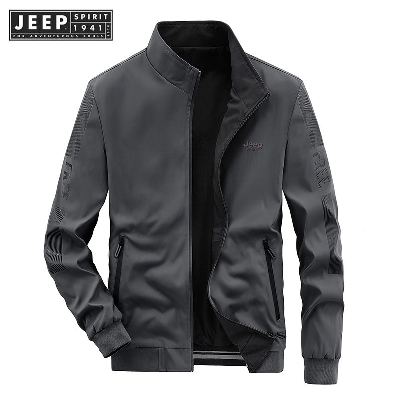 Jeep SPIRIT 1941 ESTD ฤดูใบไม้ผลิและฤดูร้อนผู้ชายใหม่สบายๆหลวมแจ็คเก็ตแฟชั่นบาง