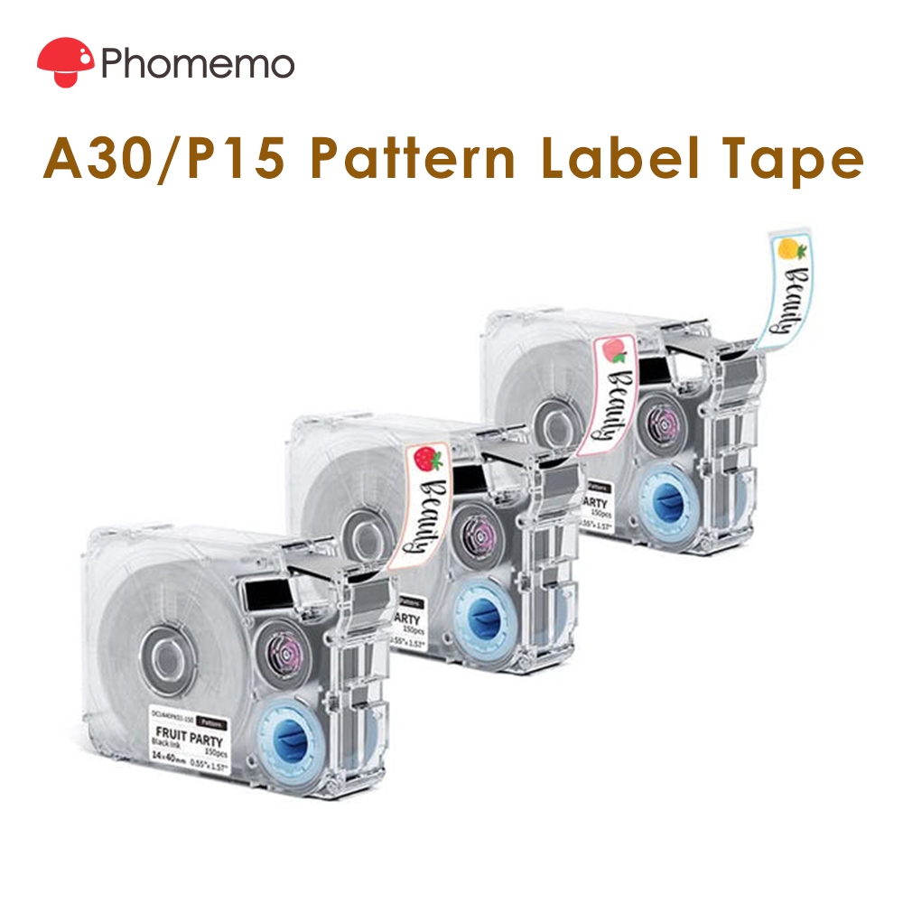 Phomemo A30/P15 เทปลายเครื่องทําฉลาก, สติ๊กเกอร์ชื่อกาวในตัวแบบตัดสําเร็จ
