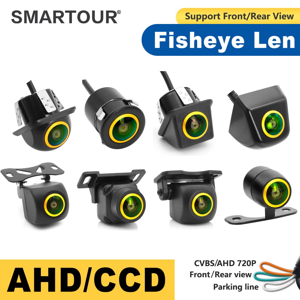 Smartour AHD 720P 170 องศา Fisheye Golden Len มุมมองด้านหน้ากล้องที่จอดรถใหม่ CVBS สวิทช์รถด้านหลังดูกล้อง