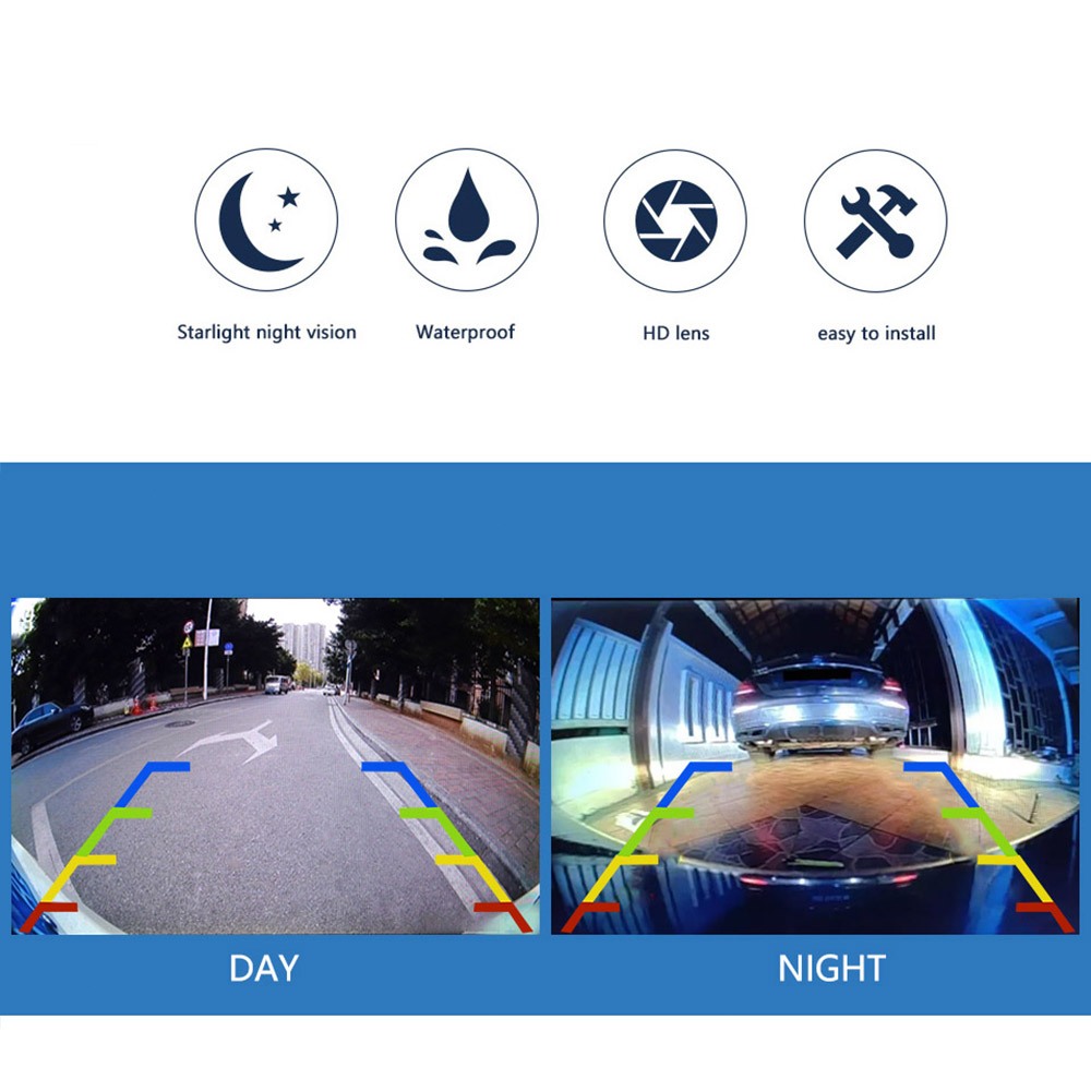 กล้องถอยหลังในรถยนต์ 170 องศา HD night vision มุมมองด้านหลังอัตโนมัติ Fishey กล้องมองหลังสําหรับกล้อง Universal - รูปที่ 2