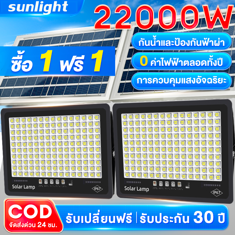 🔥รับประกัน30ปี🔥ไฟโซล่าเซลล์ 25000W ไฟภายนอกอาคาร ไฟพลังงานแสงอาทิตย์ solar light outdoor Ip67 กันน้ำ ป้องกันฟ้าผ่า ป้องกันขโมย สว่างอัตโนมัติเมื่อ