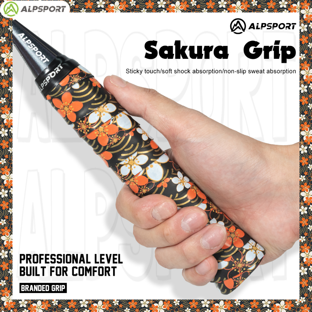Alp Sakura PRO Pickleball Racket Grip Tape ไม้แบดมินตัน Anti-slip เทปดูดซับเหงื่อการฝึกอบรมกลางแจ้งอุปกรณ์ตกปลา ALPSPORT