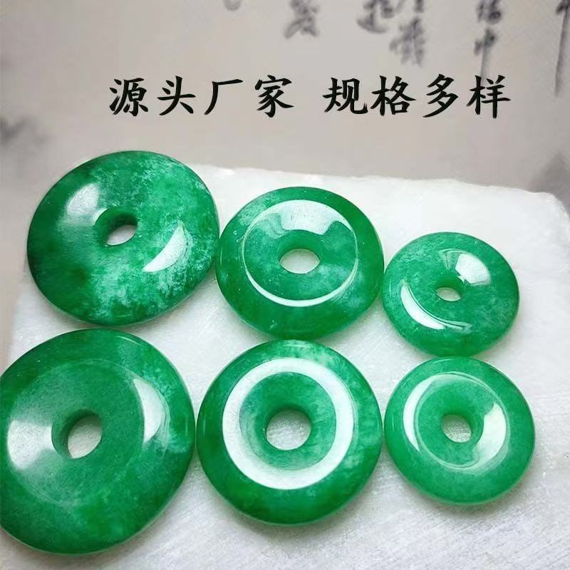 ธรรมชาติแห้งหยกสีเขียวความปลอดภัยหัวเข็มขัดจี้มรกตสีเขียวค รูปที่ 6