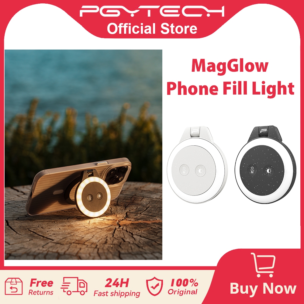 【ร้านค้าอย่างเป็นทางการ】PGYTECH MagGlow ไฟเสริมโทรศัพท์ - ไฟเซลฟี่ MagSafe ไฟวงแหวน LED แม่เหล็กแบบพกพา พร้อมแสงเย็น/แสงนุ่ม/แสงวอร์ม สำหรับเซลฟี่/ถ่ายภาพ/วิดีโอ