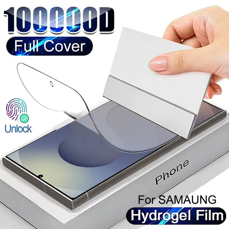ฟิล์มไฮโดรเจลนิ่มกันรอยหน้าจอ สําหรับ Samsung Galaxy S25 S24 S23 S22 S21 S20 S10 S9 Plus S25 Ultra S24FE S23FE S21FE S20FE S10E Note 20 Ultra 10 Plus 9 8 ด้านหน้าป้องกันหน้าจอฟิล์มนุ่มไม่ใช่แก้ว