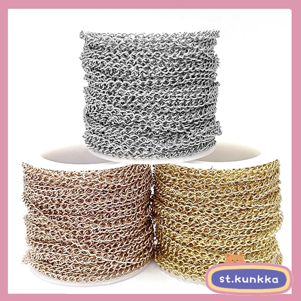 ST.KUNKKA 1เมตร / ถุง สเตนเลส หางโซ่ ต่อขยาย สร้อยคอ สร้อยข้อมือ ปรับโซ่ diy เครื่องประดับ