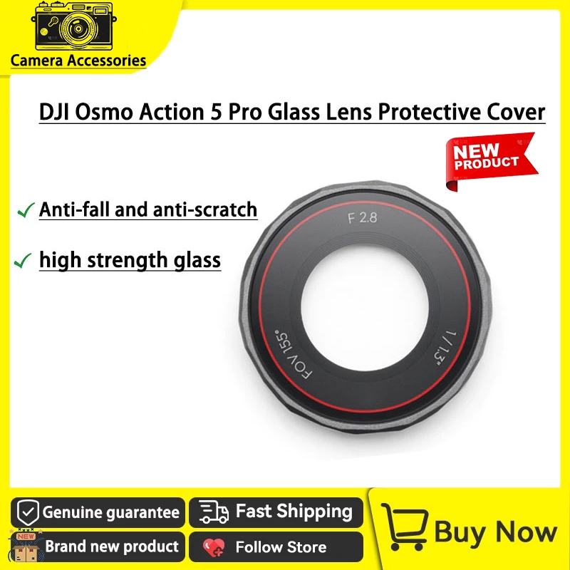 ฝาครอบป้องกันเลนส์กระจก DJI Osmo Action 5 Pro ใหม่ดั้งเดิม กระจกแรงสูงป้องกันการตกและกันรอยขีดข่วน เหมาะสําหรับอุปกรณ์เสริมกล้อง Action 5 Pro