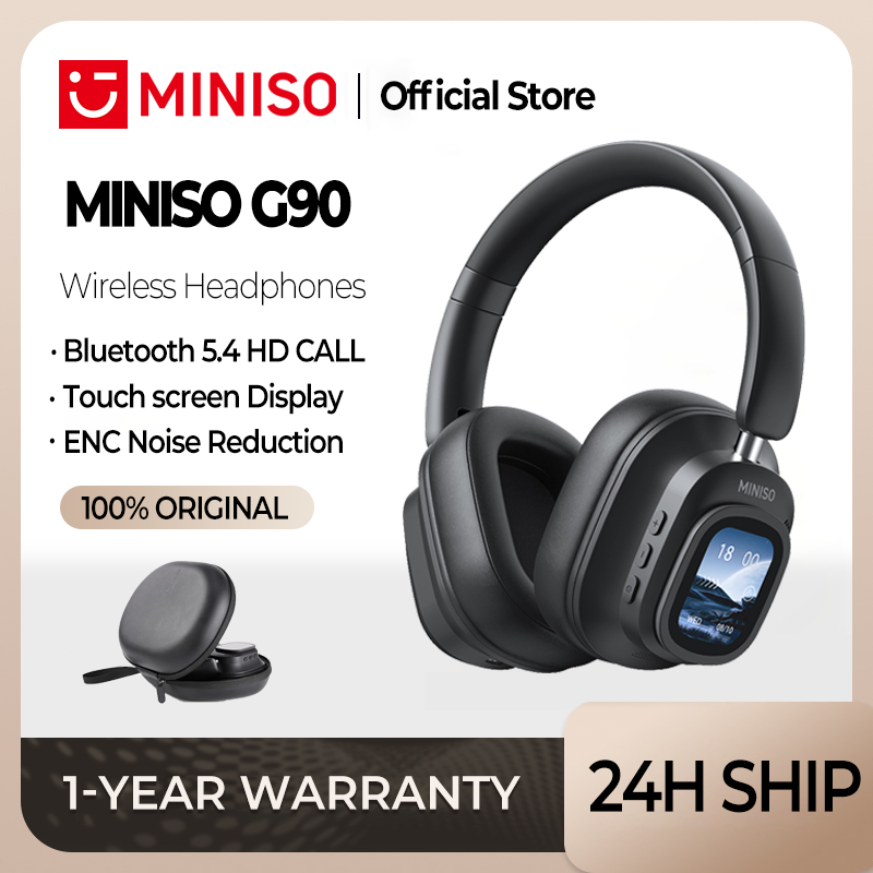 Miniso G90 ชุดหูฟังบลูทูธไร้สายสเตอริโอไร้สายลดเสียงรบกวนกันน้ําพร้อมไมโครโฟนเหมาะสําหรับ Android IOS PC