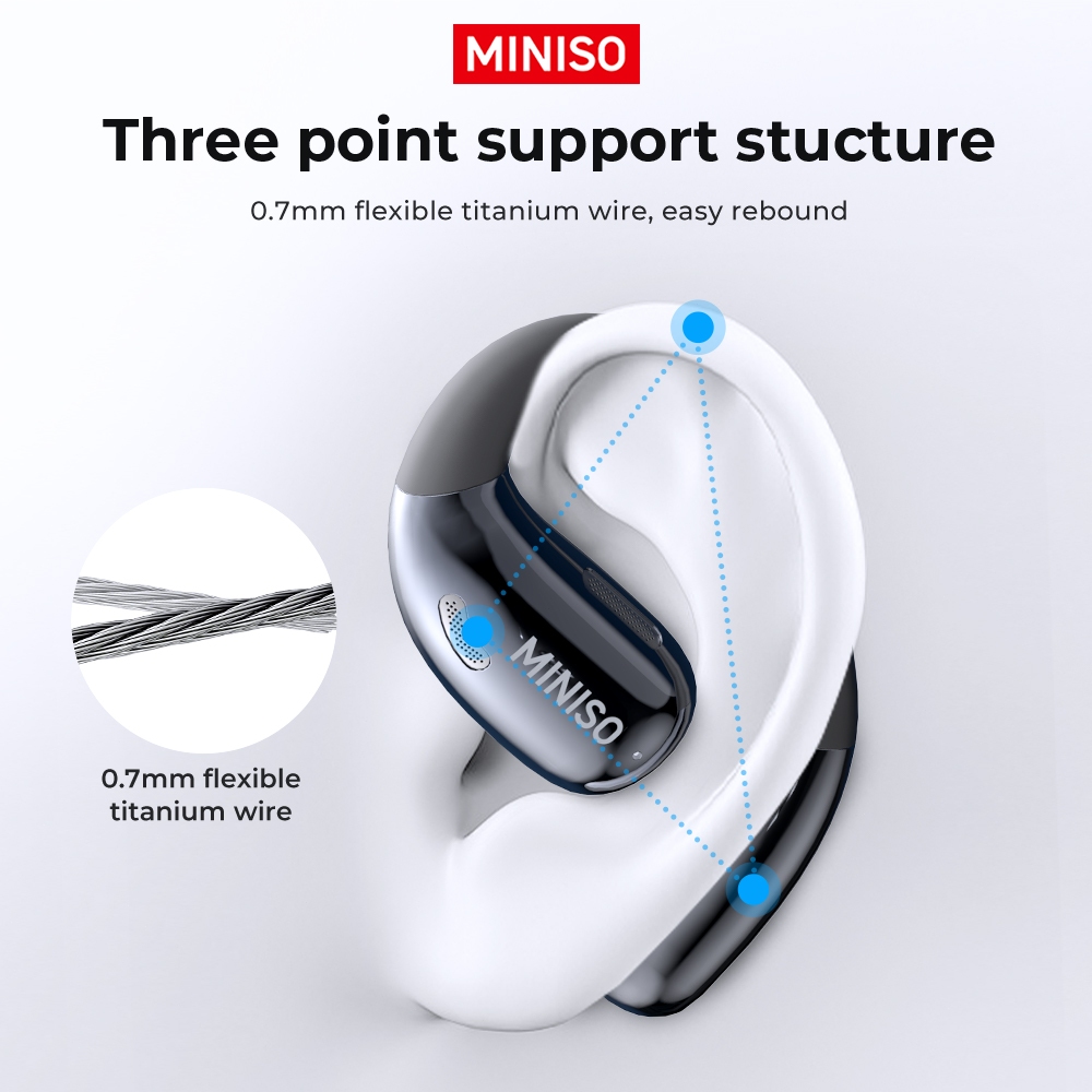 Miniso M96 หูฟังอัจฉริยะหน้าจอสัมผัสอเนกประสงค์ หูฟังเปิดหู หูฟัง IPX5 บลูทูธ 5.4 หูฟังกีฬา หูฟังสําหรับเล่นเกม