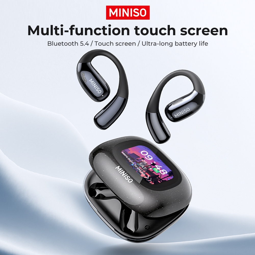 Miniso M96 หูฟังอัจฉริยะหน้าจอสัมผัสอเนกประสงค์ หูฟังเปิดหู หูฟัง IPX5 บลูทูธ 5.4 หูฟังกีฬา หูฟังสําหรับเล่นเกม