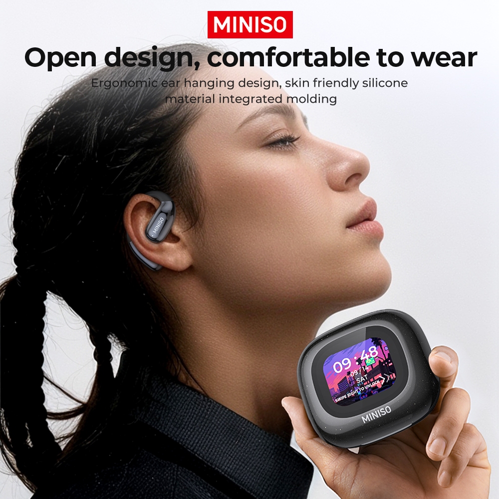 Miniso M96 หูฟังอัจฉริยะหน้าจอสัมผัสอเนกประสงค์ หูฟังเปิดหู หูฟัง IPX5 บลูทูธ 5.4 หูฟังกีฬา หูฟังสําหรับเล่นเกม